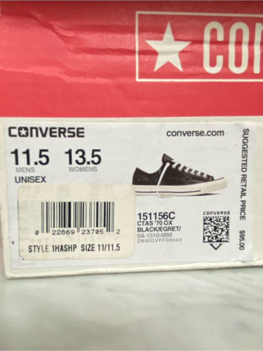 Converse Chuck Taylor ‘70 Low Top Leather Sneakers in Black and White - Picture 11 of 11